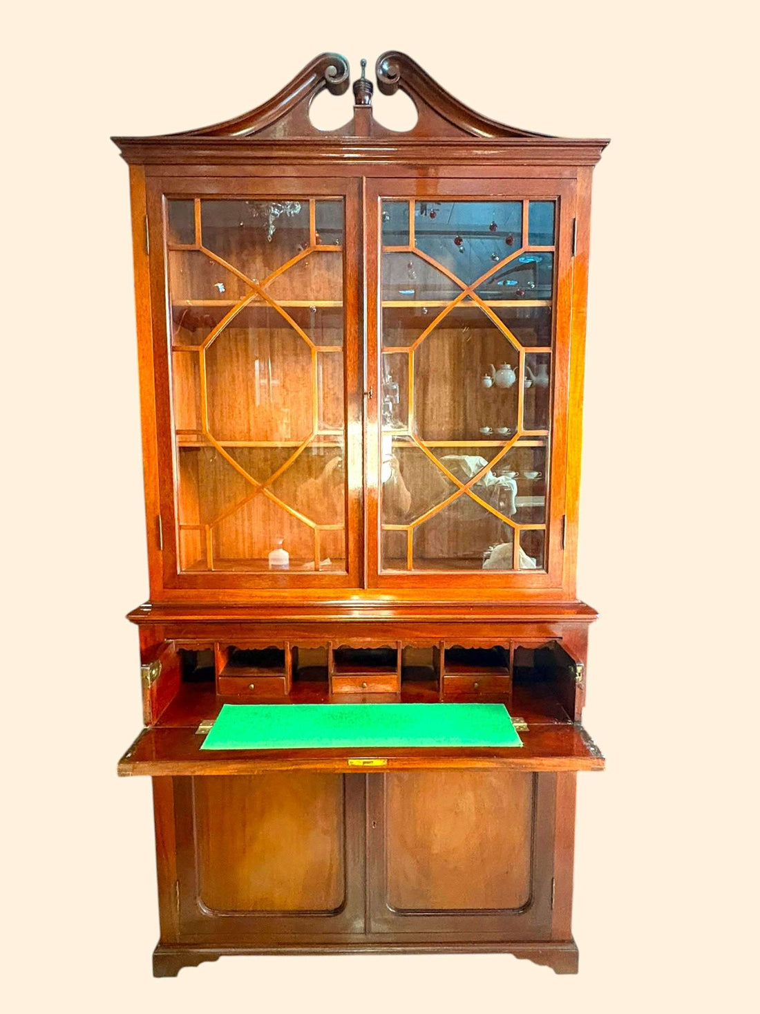 Libería antigua de caoba con escritorio y alacena - Cositas Antiguas – La Guadaña, Anticuarios Online en Jerez , vender antigüedades, muebles antiguos
