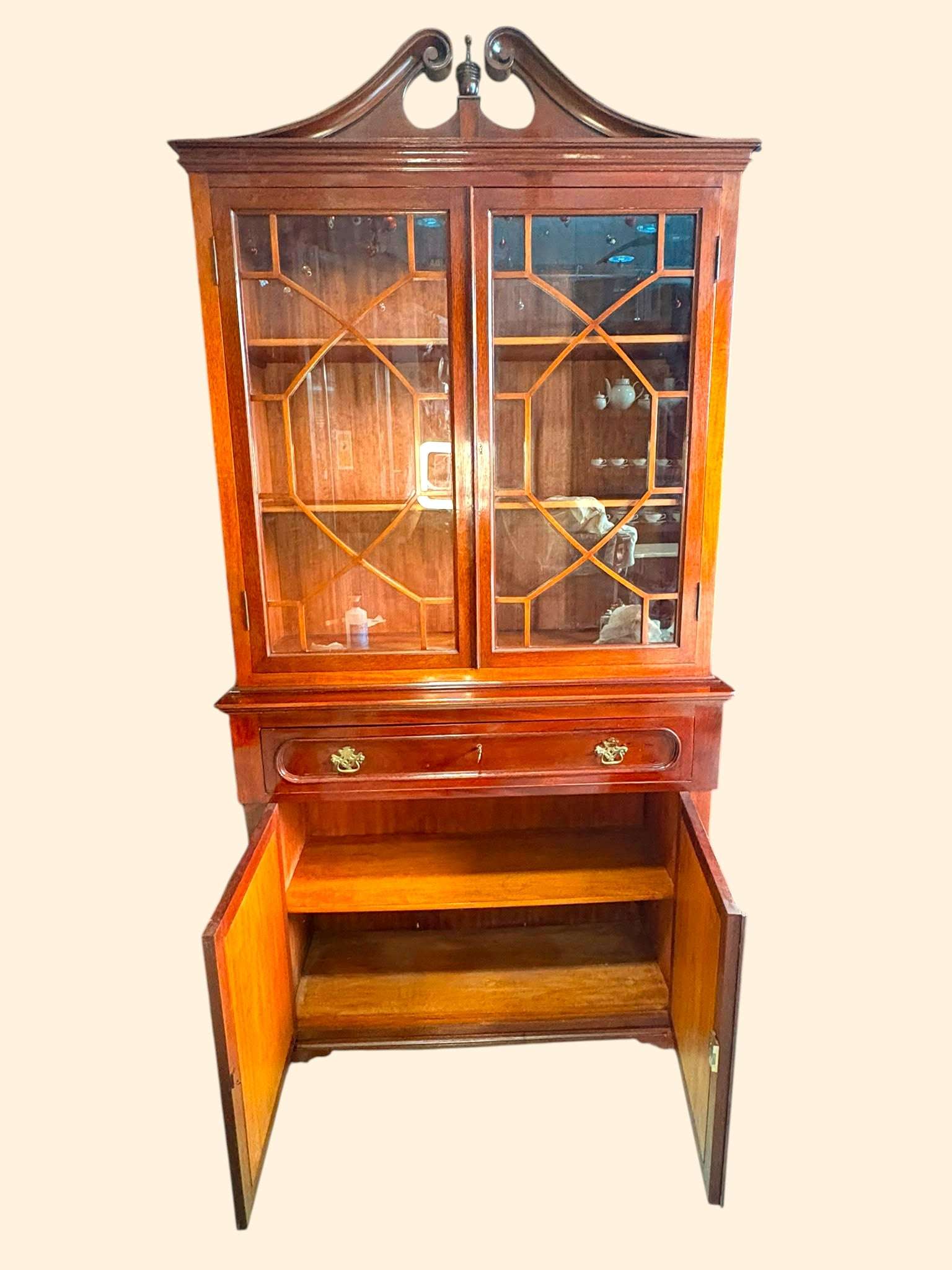 Libería antigua de caoba con escritorio y alacena - Cositas Antiguas – La Guadaña, Anticuarios Online en Jerez , vender antigüedades, muebles antiguos