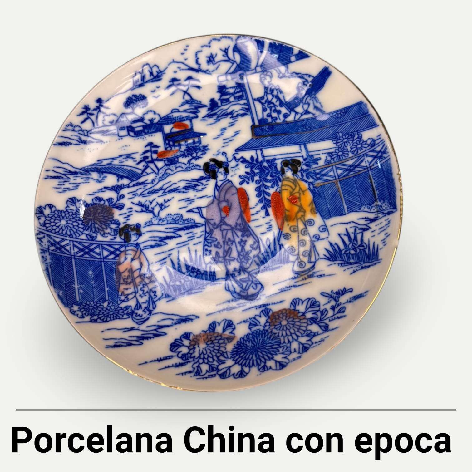 Juego de tazas de porcelana con motivos chinos y platos - Cositas Antiguas – La Guadaña, Anticuarios Online en Jerez , vender antigüedades, muebles antiguos