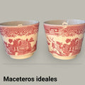 Maceteros Willow de porcelana roja Made in Spain únicos - Cositas Antiguas – La Guadaña, Anticuarios Online en Jerez , vender antigüedades, muebles antiguos