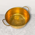 Caldero de metal dorado vintage con asas laterales - Cositas Antiguas – La Guadaña, Anticuarios Online en Jerez , vender antigüedades, muebles antiguos