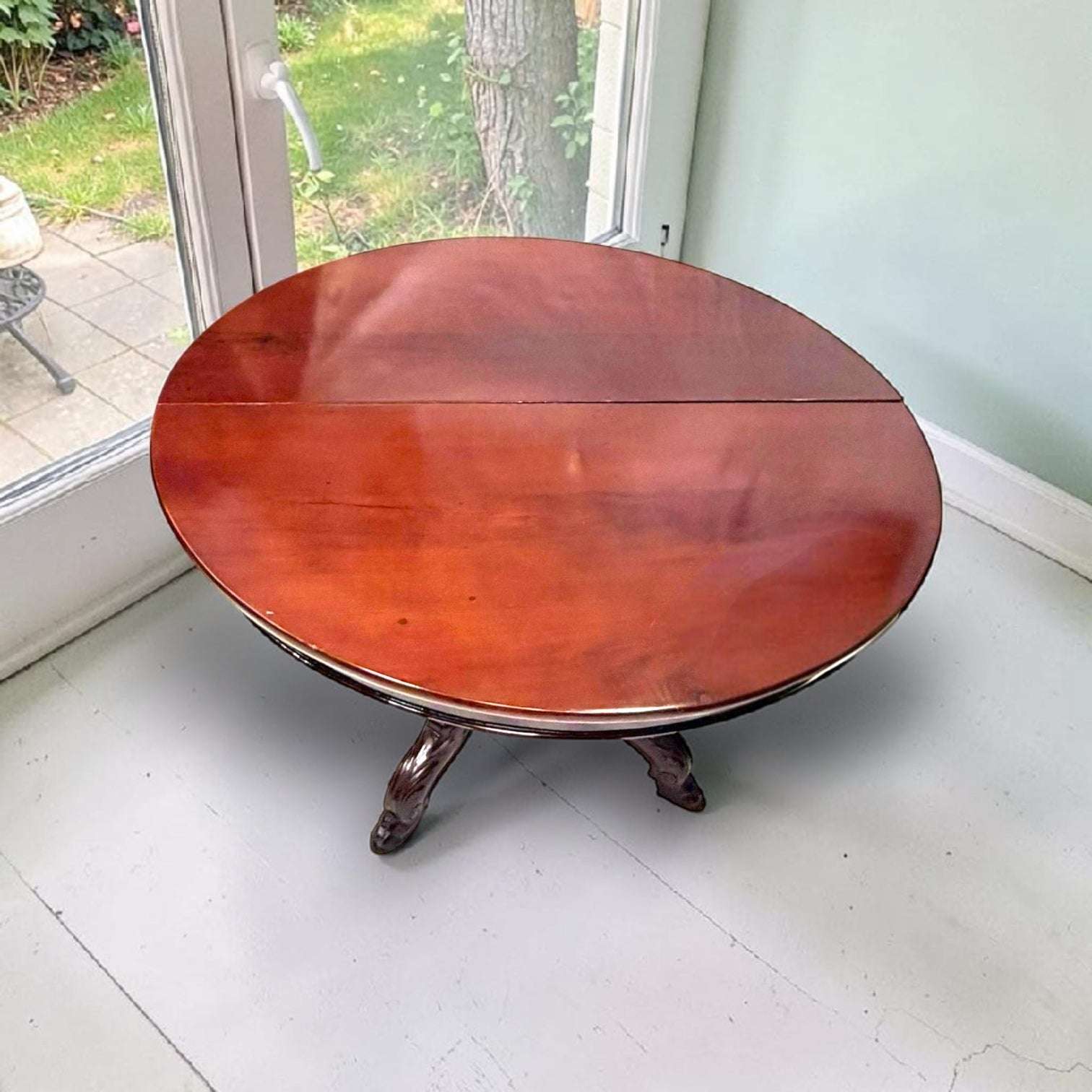Mesa de caoba antigua extensible para comedor clásico - Cositas Antiguas – La Guadaña, Anticuarios Online en Jerez , vender antigüedades, muebles antiguos