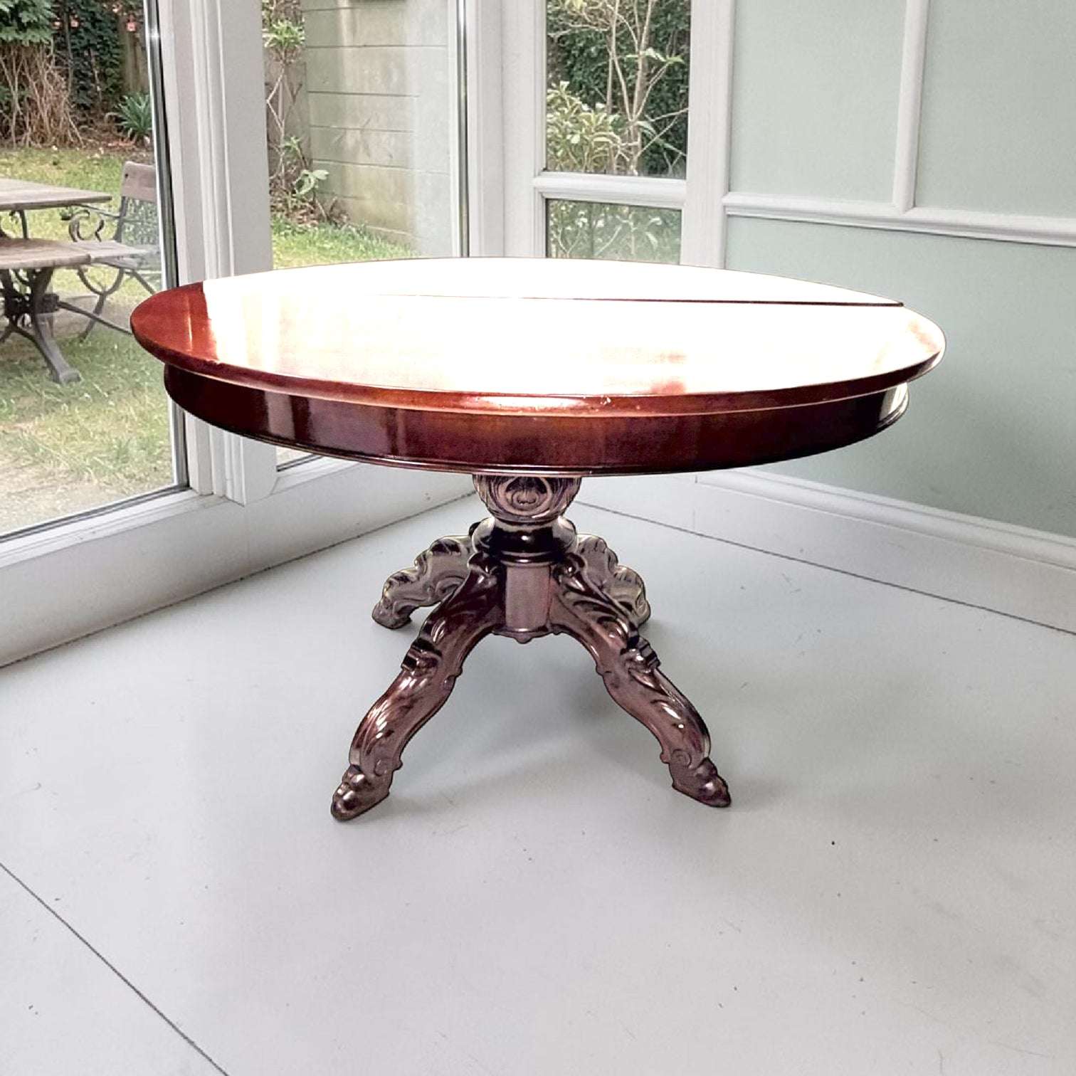 Mesa de caoba antigua extensible para comedor clásico - Cositas Antiguas – La Guadaña, Anticuarios Online en Jerez , vender antigüedades, muebles antiguos