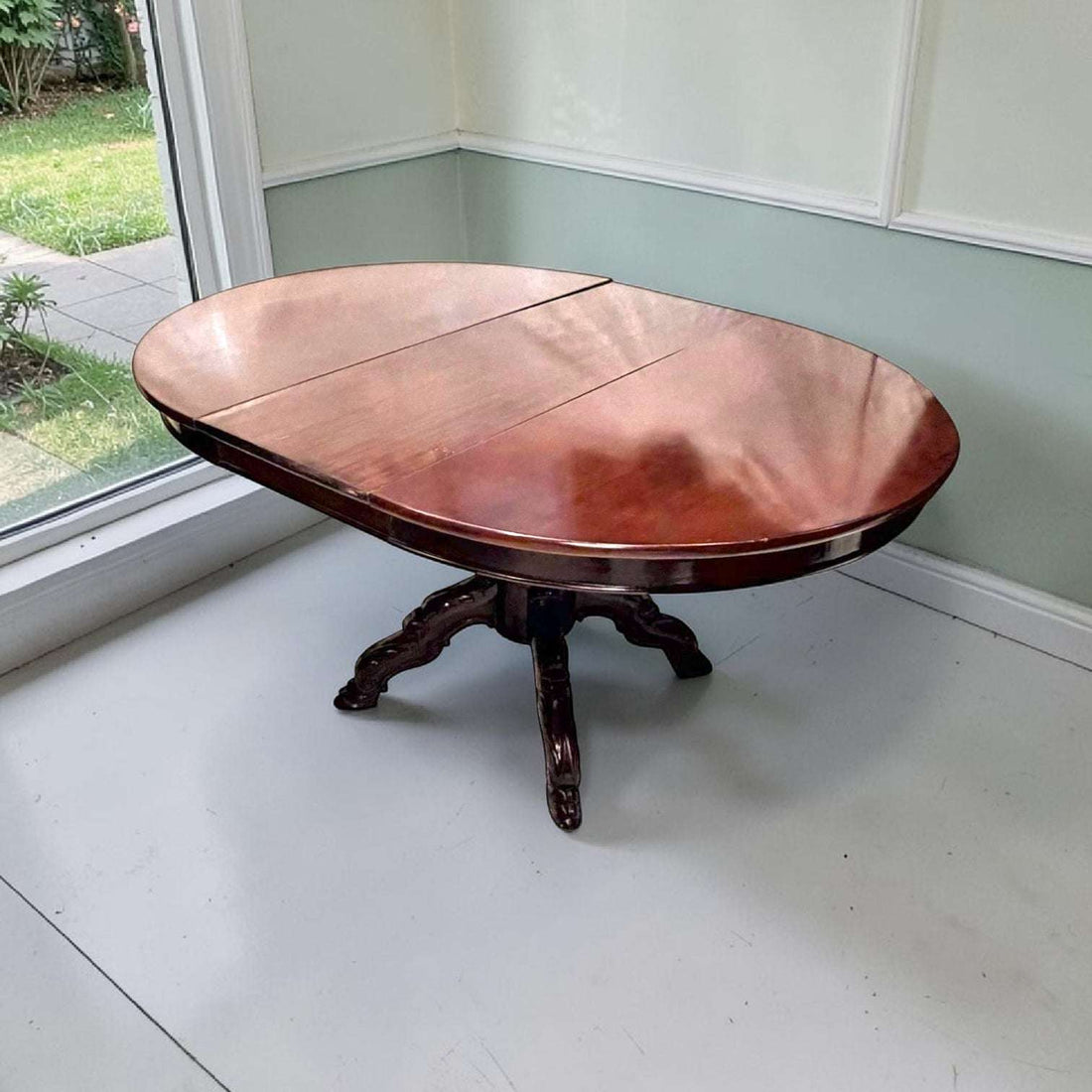 Mesa de caoba antigua extensible para comedor clásico - Cositas Antiguas – La Guadaña, Anticuarios Online en Jerez , vender antigüedades, muebles antiguos