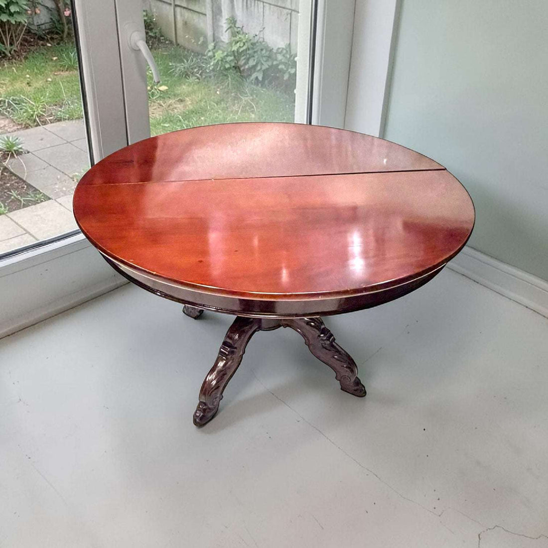 Mesa de caoba antigua extensible para comedor clásico - Cositas Antiguas – La Guadaña, Anticuarios Online en Jerez , vender antigüedades, muebles antiguos