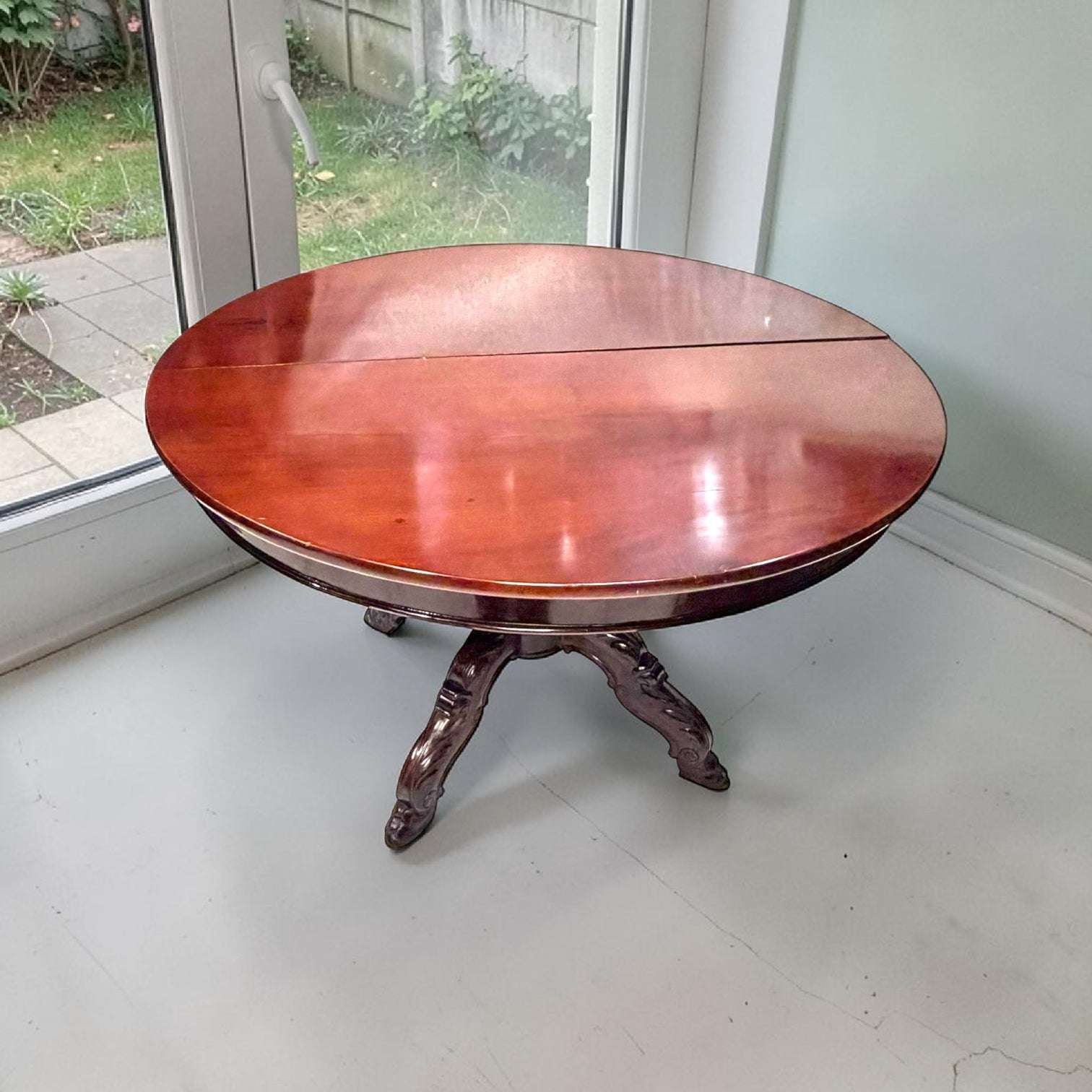 Mesa de caoba antigua extensible para comedor clásico - Cositas Antiguas – La Guadaña, Anticuarios Online en Jerez , vender antigüedades, muebles antiguos