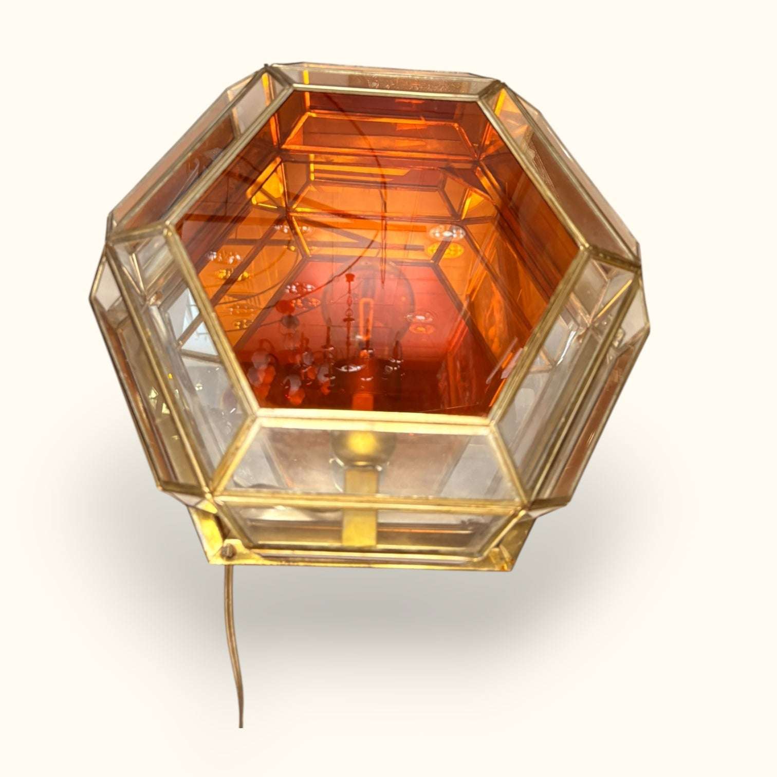 Lámpara granadina de pared en cristal de colores único - Cositas Antiguas – La Guadaña, Anticuarios Online en Jerez , vender antigüedades, muebles antiguos