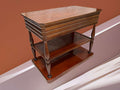 Mesa Tv de caoba con estantes y diseño clásico único - Cositas Antiguas – La Guadaña, Anticuarios Online en Jerez , vender antigüedades, muebles antiguos