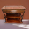 Mesa Tv de caoba con estantes y diseño clásico único - Cositas Antiguas – La Guadaña, Anticuarios Online en Jerez , vender antigüedades, muebles antiguos