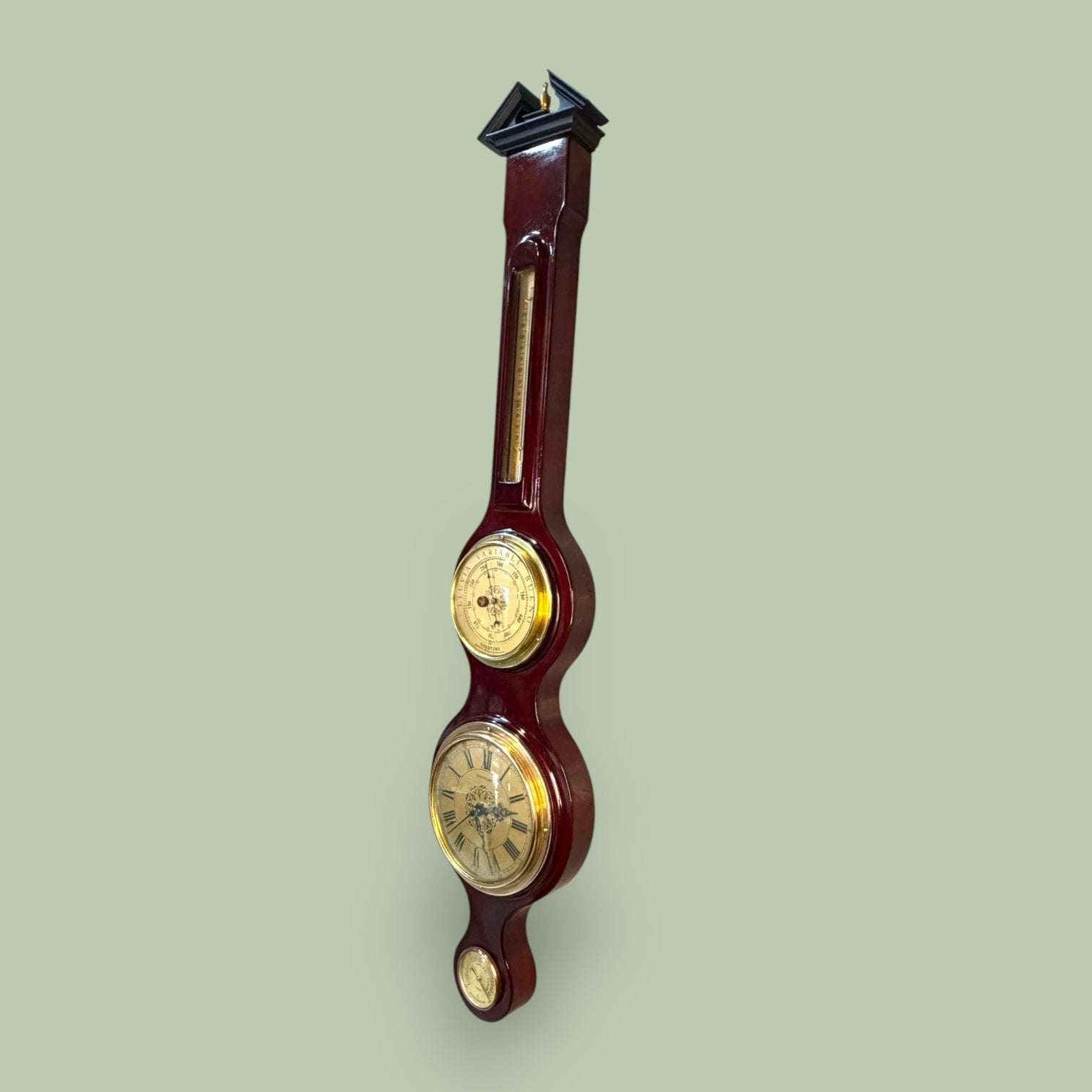 Estación meteorológica antigua de madera y metal dorado - Cositas Antiguas – La Guadaña, Anticuarios Online en Jerez , vender antigüedades, muebles antiguos