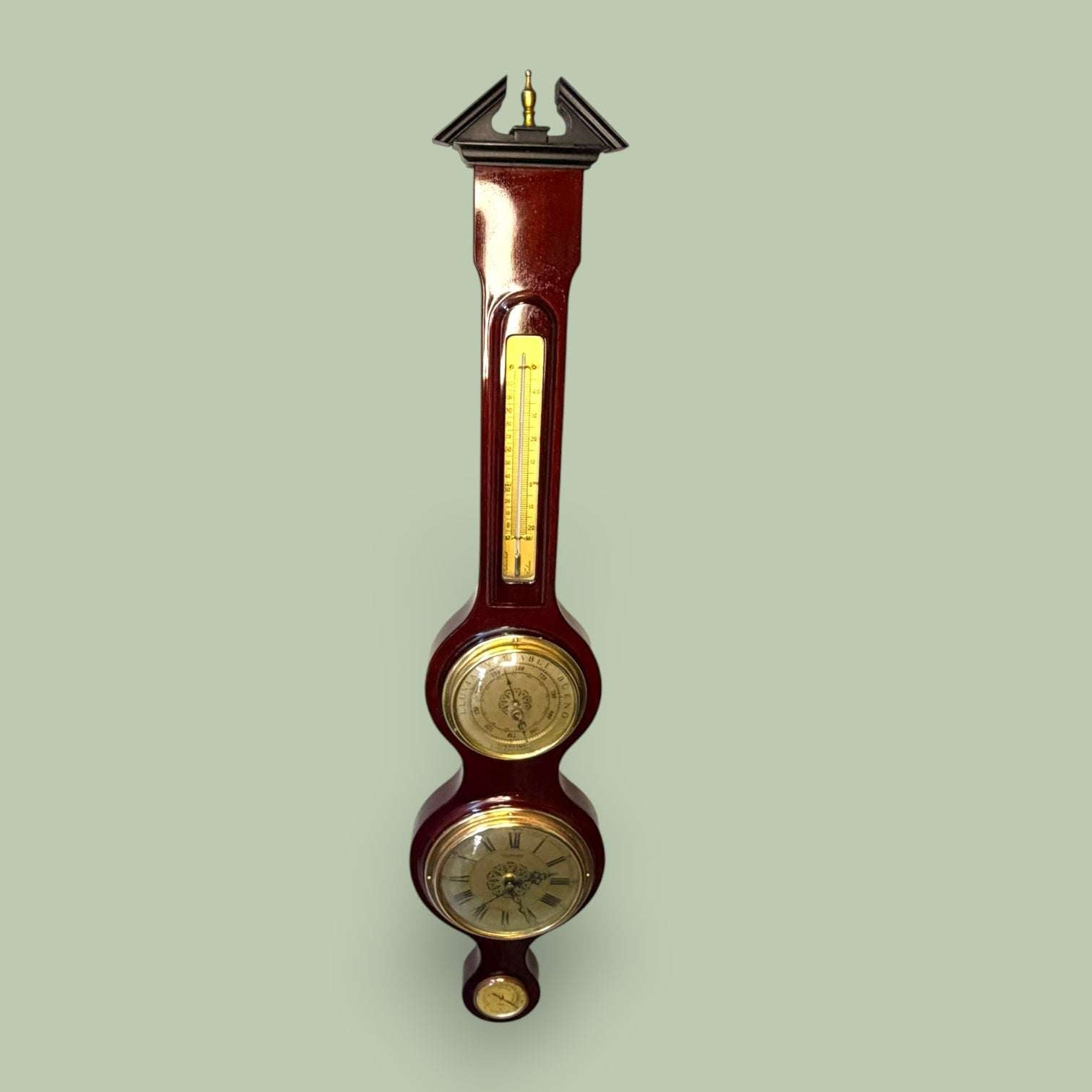 Estación meteorológica antigua de madera y metal dorado - Cositas Antiguas – La Guadaña, Anticuarios Online en Jerez , vender antigüedades, muebles antiguos