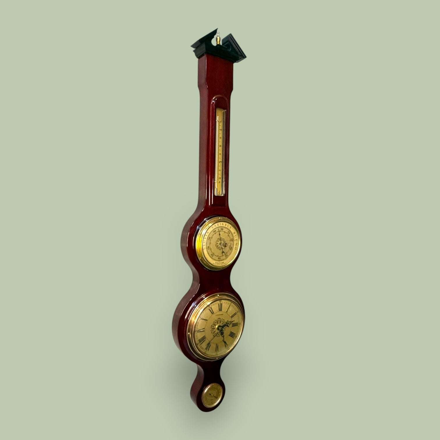 Estación meteorológica antigua de madera y metal dorado - Cositas Antiguas – La Guadaña, Anticuarios Online en Jerez , vender antigüedades, muebles antiguos