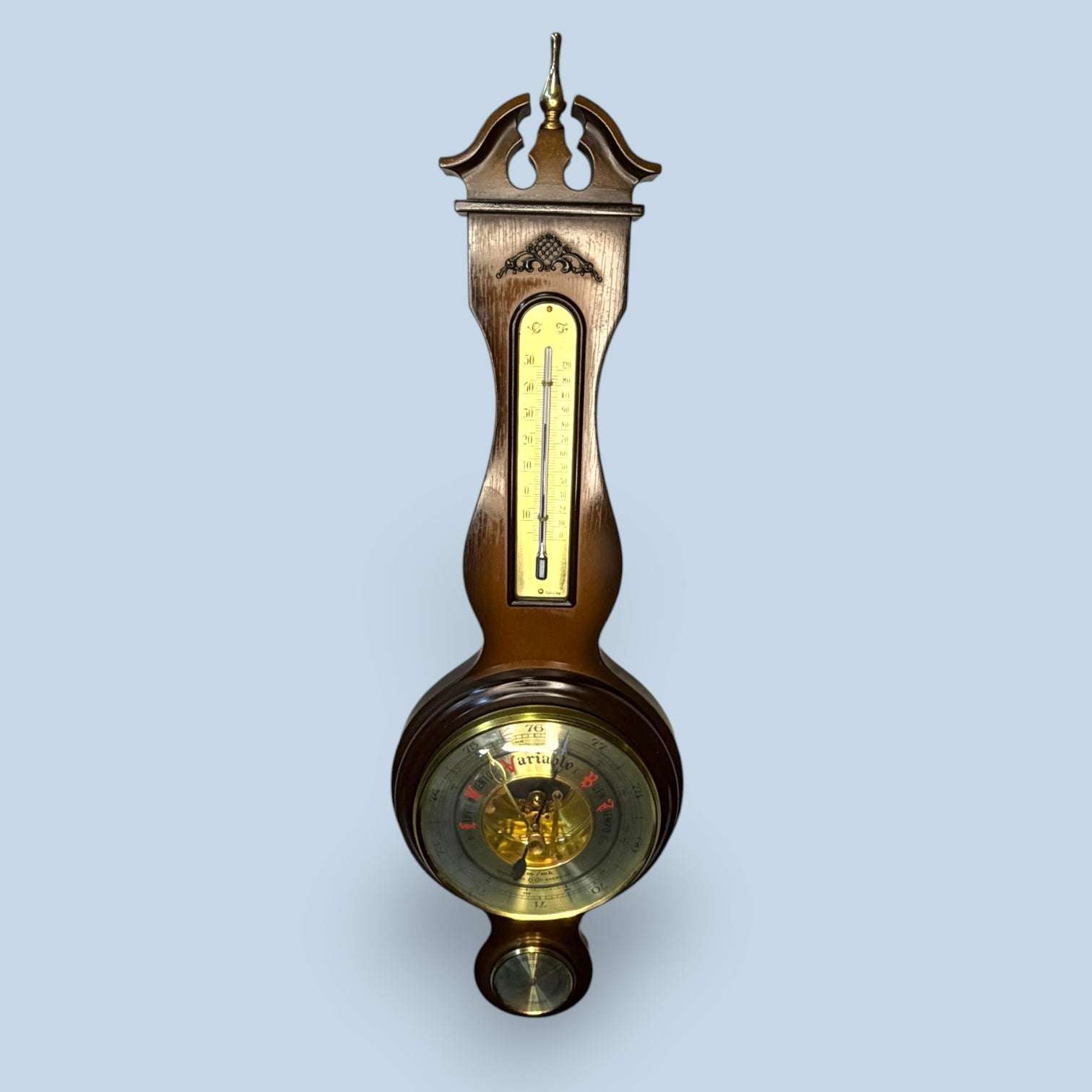 Estación meteorológica de pared estilo banjo vintage - Cositas Antiguas – La Guadaña, Anticuarios Online en Jerez , vender antigüedades, muebles antiguos