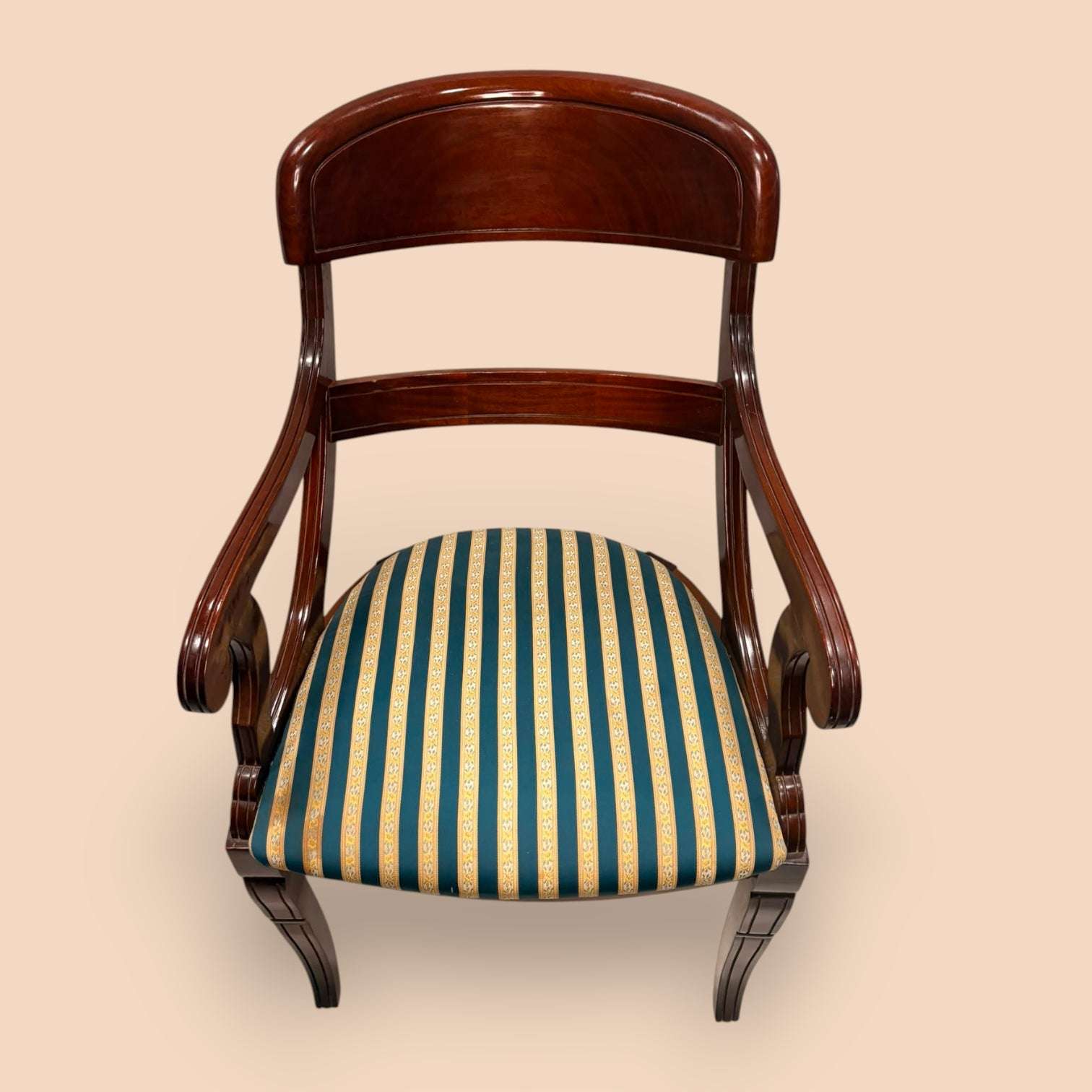 Sillón Biedermeier de caoba con asiento tapizado | pieza con historia - Cositas Antiguas – La Guadaña, Anticuarios Online en Jerez , vender antigüedades, muebles antiguos