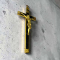 Gran crucifijo antiguo de caoba y bronce para pared - Cositas Antiguas – La Guadaña, Anticuarios Online en Jerez , vender antigüedades, muebles antiguos