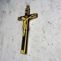 Gran crucifijo antiguo de caoba y bronce para pared - Cositas Antiguas – La Guadaña, Anticuarios Online en Jerez , vender antigüedades, muebles antiguos
