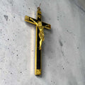 Gran crucifijo antiguo de caoba y bronce para pared - Cositas Antiguas – La Guadaña, Anticuarios Online en Jerez , vender antigüedades, muebles antiguos