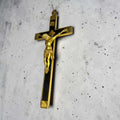 Gran crucifijo antiguo de caoba y bronce para pared - Cositas Antiguas – La Guadaña, Anticuarios Online en Jerez , vender antigüedades, muebles antiguos