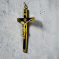 Gran crucifijo antiguo de caoba y bronce para pared - Cositas Antiguas – La Guadaña, Anticuarios Online en Jerez , vender antigüedades, muebles antiguos