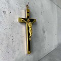 Gran crucifijo antiguo de caoba y bronce para pared - Cositas Antiguas – La Guadaña, Anticuarios Online en Jerez , vender antigüedades, muebles antiguos