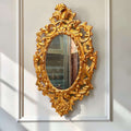 Espejo antiguo dorado de madera tallada único para decorar - Cositas Antiguas – La Guadaña, Anticuarios Online en Jerez , vender antigüedades, muebles antiguos