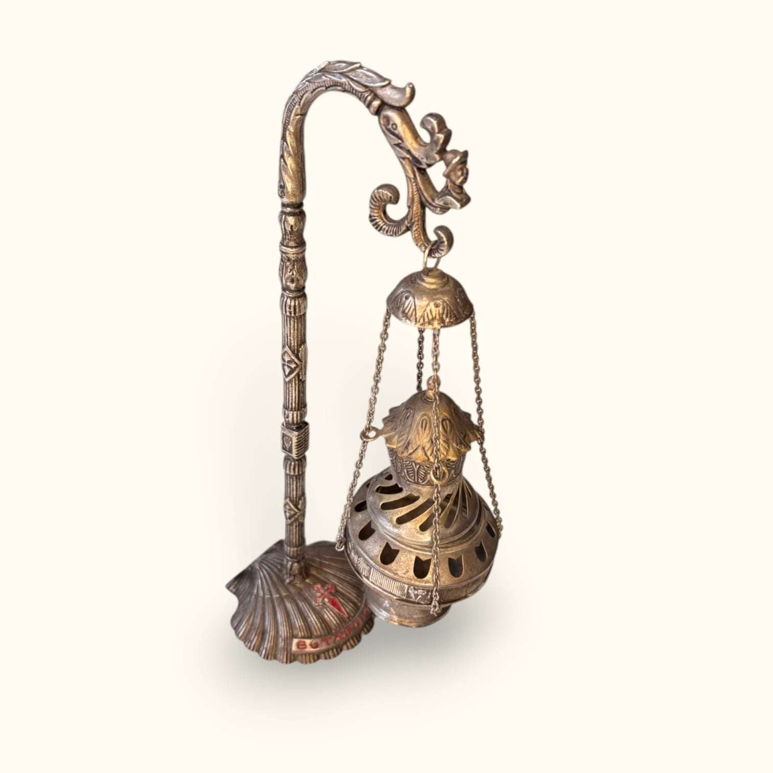 Botafumeiro decorativo antiguo de metal plateado único - Cositas Antiguas – La Guadaña, Anticuarios Online en Jerez , vender antigüedades, muebles antiguos