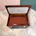 Banqueta de caoba con asiento tapizado y almacenaje - Cositas Antiguas – La Guadaña, Anticuarios Online en Jerez , vender antigüedades, muebles antiguos