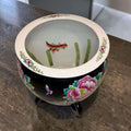 Jardinera china Famille Rose negra con soporte de madera - Cositas Antiguas – La Guadaña, Anticuarios Online en Jerez , vender antigüedades, muebles antiguos