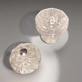Bombonera de cristal con relieves y tirador plateado - Cositas Antiguas – La Guadaña, Anticuarios Online en Jerez , vender antigüedades, muebles antiguos
