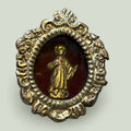Relicario Niño Jesús en metal plateado y terciopelo rojo - Cositas Antiguas – La Guadaña, Anticuarios Online en Jerez , vender antigüedades, muebles antiguos