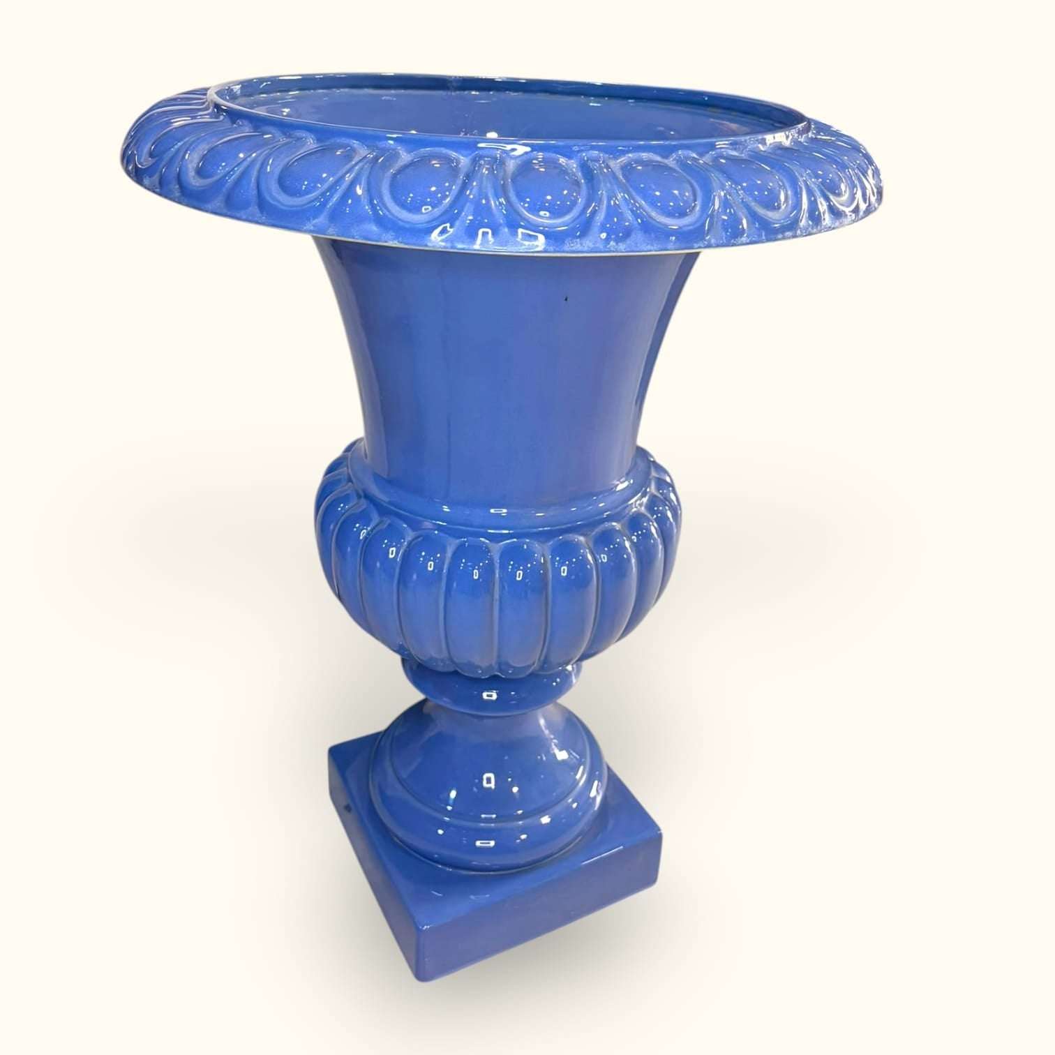 Copa florero celeste de cerámica esmaltada decorativa - Cositas Antiguas – La Guadaña, Anticuarios Online en Jerez , vender antigüedades, muebles antiguos