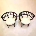 Pareja de butacas victorianas antiguas de madera tapizadas - Cositas Antiguas – La Guadaña, Anticuarios Online en Jerez , vender antigüedades, muebles antiguos