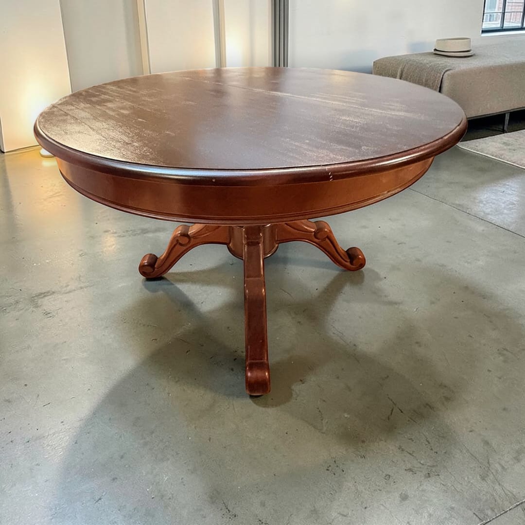 Mesa de caoba extensible | Redonda antigua elegante - Cositas Antiguas – La Guadaña, Anticuarios Online en Jerez , vender antigüedades, muebles antiguos