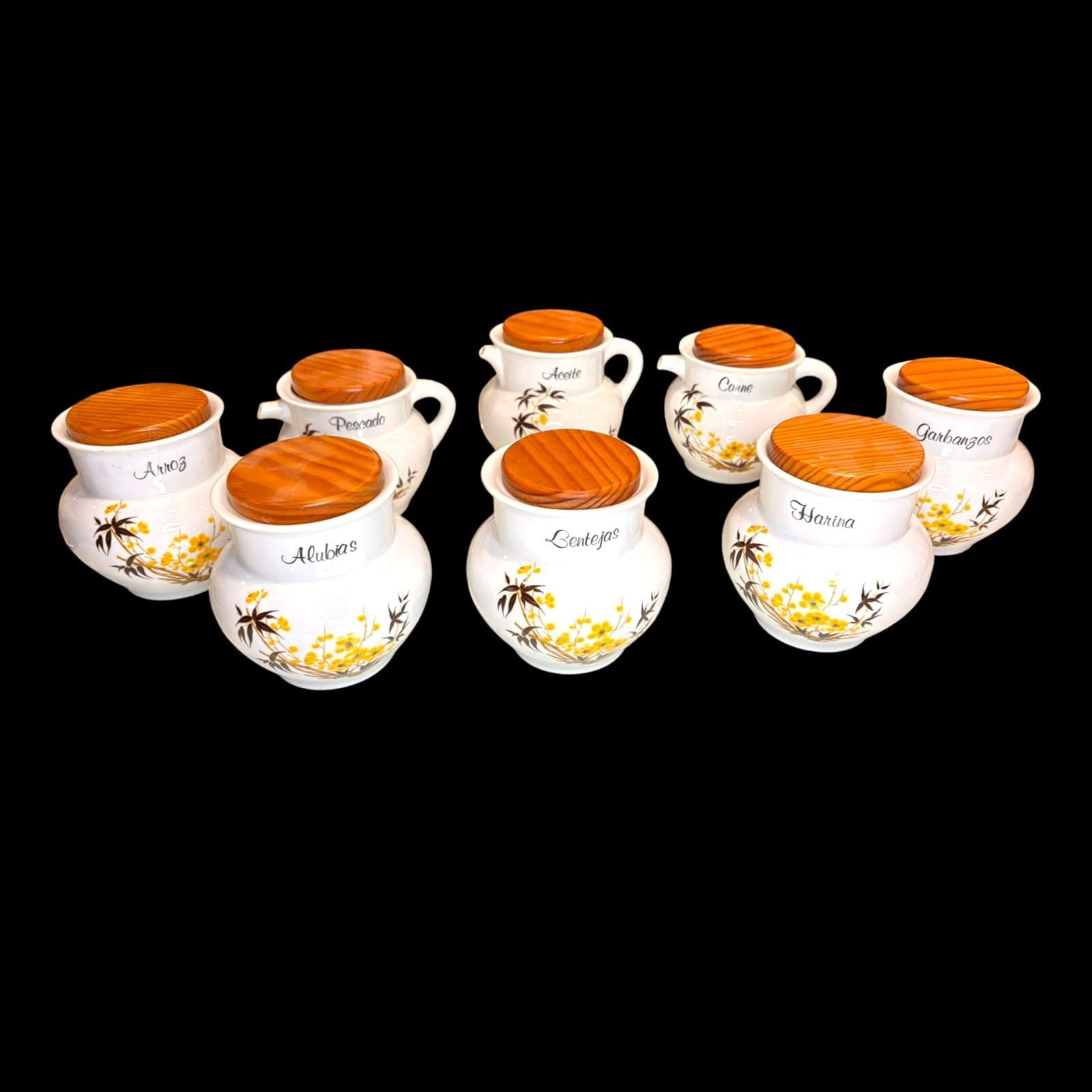 Set de Tarros de porcelana vintage para cocina - Cositas Antiguas – La Guadaña, Anticuarios Online en Jerez , vender antigüedades, muebles antiguos