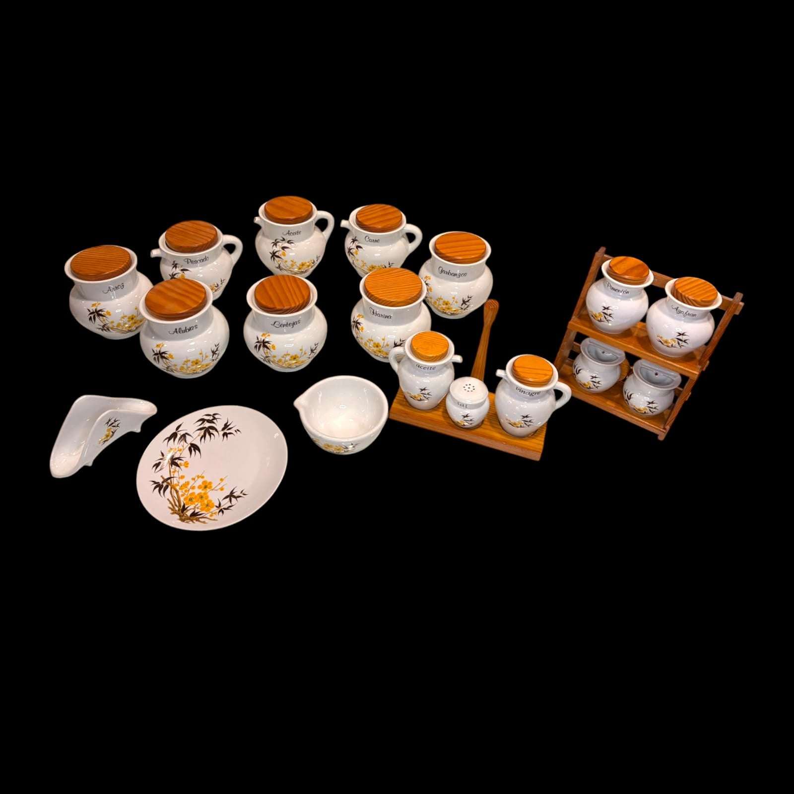Set de Tarros de porcelana vintage para cocina - Cositas Antiguas – La Guadaña, Anticuarios Online en Jerez , vender antigüedades, muebles antiguos