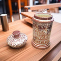 Albaredo de Manises con tapa en cerámica decorada - Cositas Antiguas – La Guadaña, Anticuarios Online en Jerez , vender antigüedades, muebles antiguos
