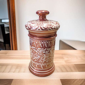 Albaredo de Manises con tapa en cerámica decorada - Cositas Antiguas – La Guadaña, Anticuarios Online en Jerez , vender antigüedades, muebles antiguos
