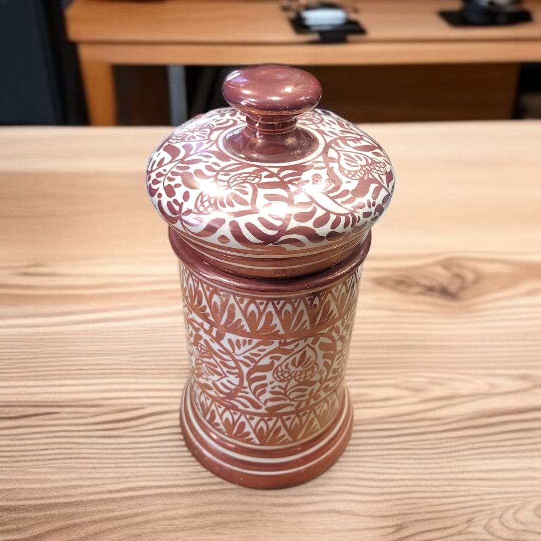 Albaredo de Manises con tapa en cerámica decorada - Cositas Antiguas – La Guadaña, Anticuarios Online en Jerez , vender antigüedades, muebles antiguos