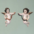 Pareja de angeles tallados en madera para decoración - Cositas Antiguas – La Guadaña, Anticuarios Online en Jerez , vender antigüedades, muebles antiguos