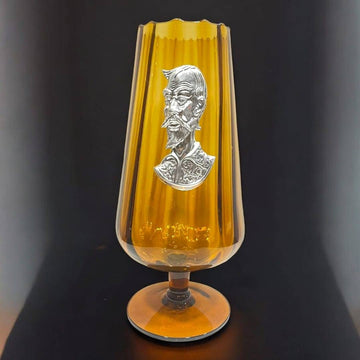 Gran Copa de Cristal con Placa de Don Quijote en Plata - Cositas Antiguas – La Guadaña, Anticuarios Online en Jerez , vender antigüedades, muebles antiguos