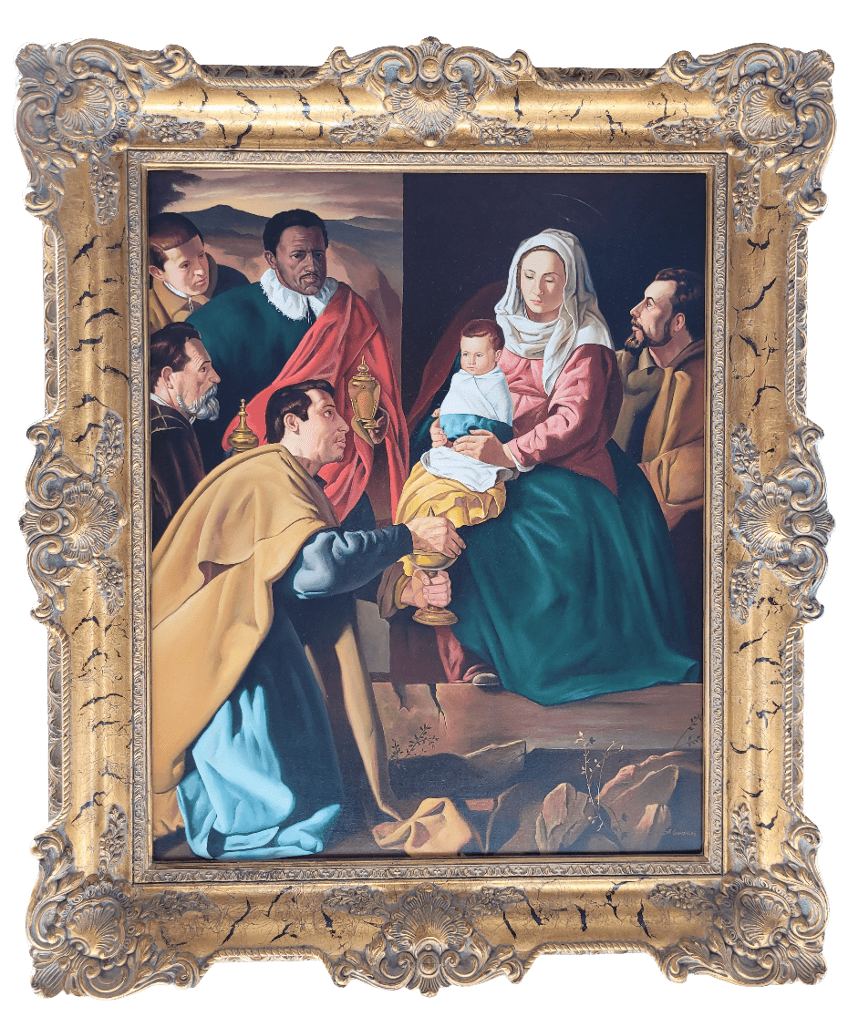 Oleo "La Adoración de los Reyes Magos" – Copia de Velázque - Cositas Antiguas – La Guadaña, Anticuarios Online en Jerez , vender antigüedades, muebles antiguos