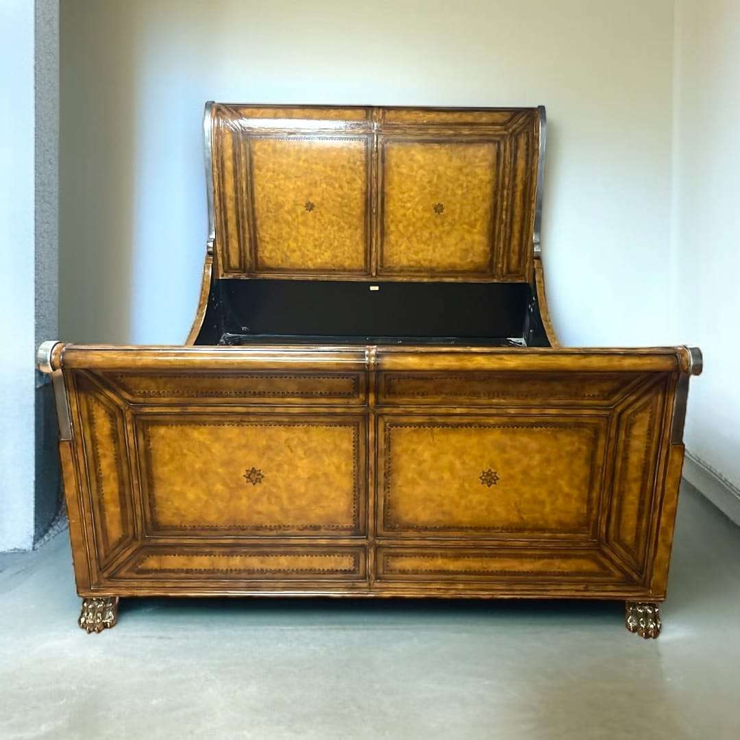 Cama estilo Imperio Maitland Smith queen-size elegante - Cositas Antiguas – La Guadaña, Anticuarios Online en Jerez , vender antigüedades, muebles antiguos