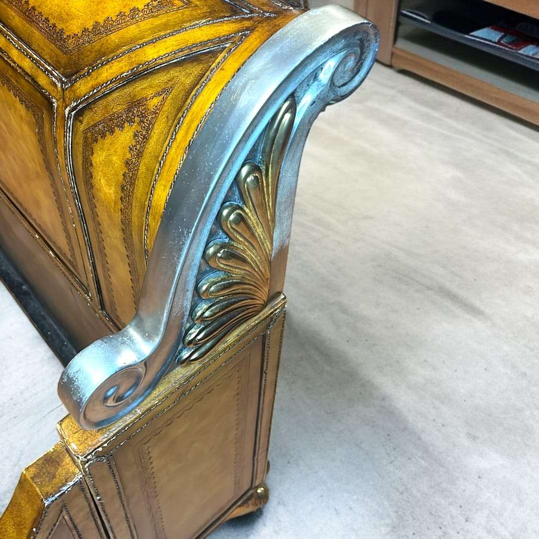 Cama estilo Imperio Maitland Smith queen-size elegante - Cositas Antiguas – La Guadaña, Anticuarios Online en Jerez , vender antigüedades, muebles antiguos