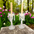 Candeleros de cristal antiguos | Elegancia y tradición - Cositas Antiguas – La Guadaña, Anticuarios Online en Jerez , vender antigüedades, muebles antiguos