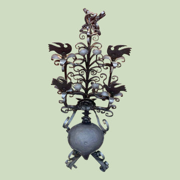 Candil de Forja Artesanal – Iluminación Rústica y Elegante - Cositas Antiguas – La Guadaña, Anticuarios Online en Jerez , vender antigüedades, muebles antiguos