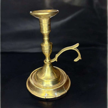 Palmatoria antigua de metal dorado con alma histórica - Cositas Antiguas – La Guadaña, Anticuarios Online en Jerez , vender antigüedades, muebles antiguos