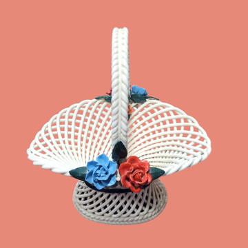Cesta de Manises – Belleza Artesanal para Decoración - Cositas Antiguas – La Guadaña, Anticuarios Online en Jerez , vender antigüedades, muebles antiguos