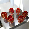 Copas de cristal Murano rojo con detalles dorados pintados - Cositas Antiguas – La Guadaña, Anticuarios Online en Jerez , vender antigüedades, muebles antiguos
