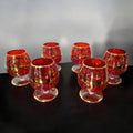 Copas de cristal Murano rojo con detalles dorados pintados - Cositas Antiguas – La Guadaña, Anticuarios Online en Jerez , vender antigüedades, muebles antiguos