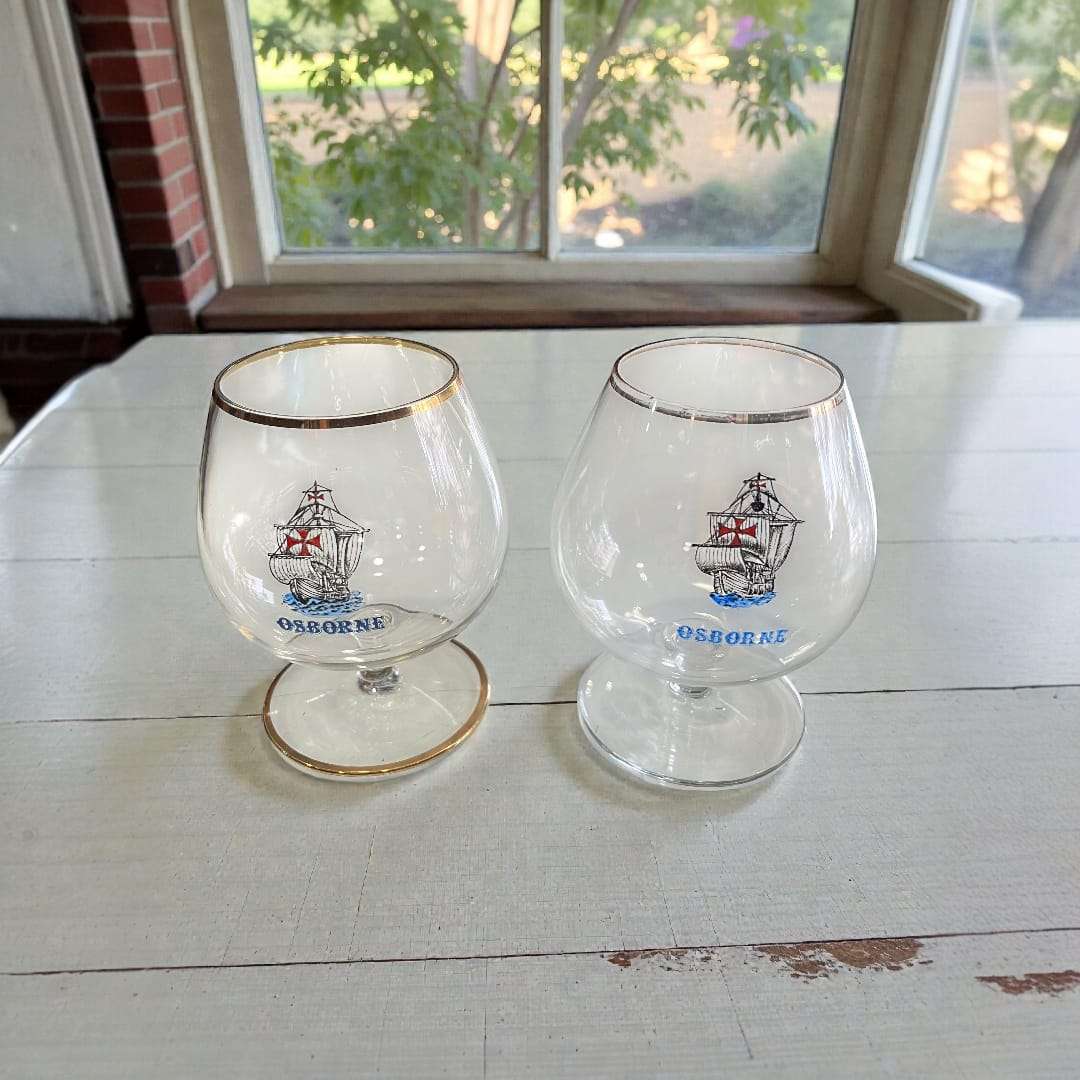 Copas antiguas de coñac Osborne años 70 originales - Cositas Antiguas – La Guadaña, Anticuarios Online en Jerez , vender antigüedades, muebles antiguos